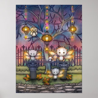 Poster Fadas Gatinho numa Noite de Outono Arte