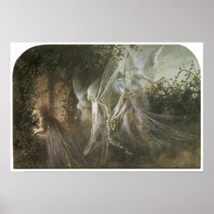 Póster Fadas que olham através de um arco gótico, C. 18