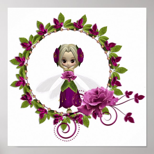 Póster Fae Rosa Rosa-Rosa-Rosa-de-Verão (Frente)