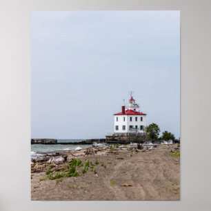 Poster Faeroporto Harbour West Breakwater Lighthouse