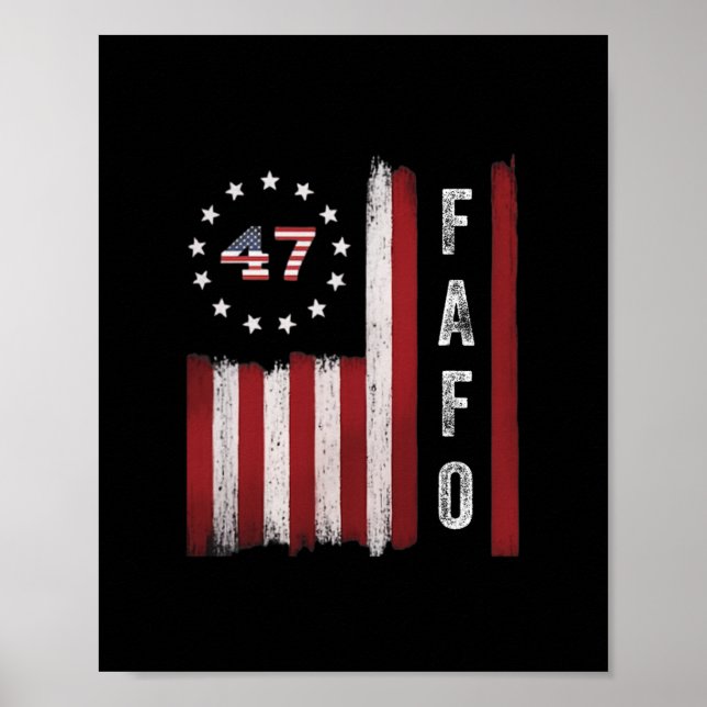 Poster Fafo Flag Trump Funny  (Frente)