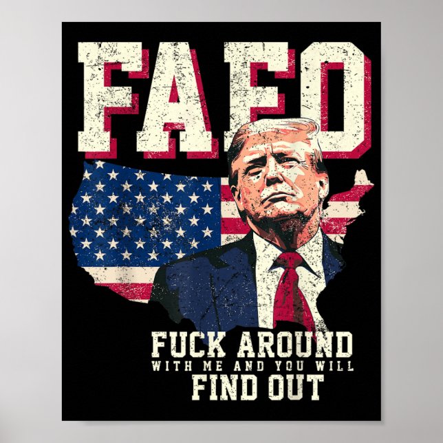 Poster Fafo Trump Us American Map Flag (Frente)