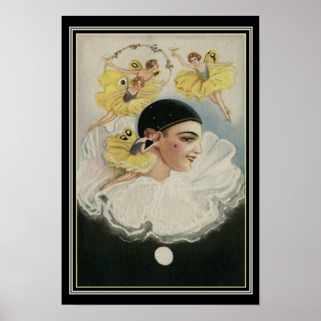 Poster "Fairies Dançando Em Torno De Pierrot" Art Deco Im (Frente)