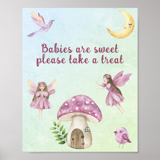 Poster Fairy baby shower Babies are sweet (Frente)