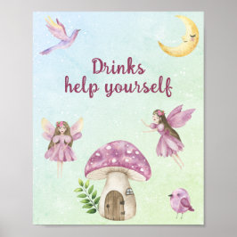 Poster Fairy baby shower Drinks