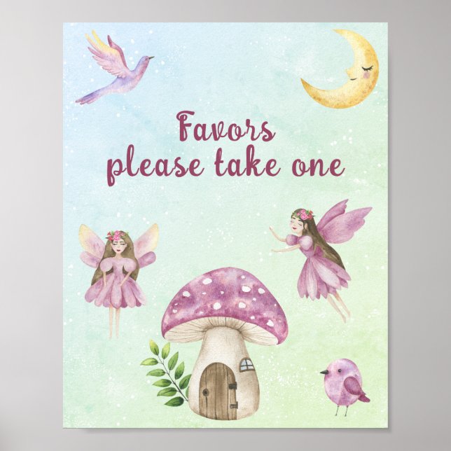 Poster Fairy baby shower Favors (Frente)