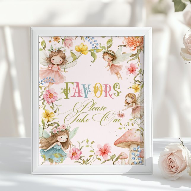 Poster Fairy Favors Enchanted Garden Bright Brithday (Criador carregado)