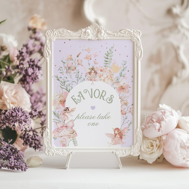 Poster Fairy Favors Whimsical Purple 1st Birthday (Criador carregado)