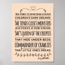 Poster Fairy Gothmother "Rainha das Arrepiantes" Berçário