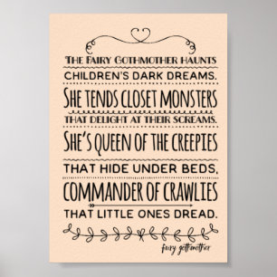 Poster Fairy Gothmother "Rainha das Arrepiantes" Berçário
