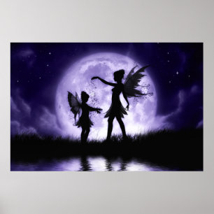 Poster Fairy Sisters Canvas Print by Julie Fain