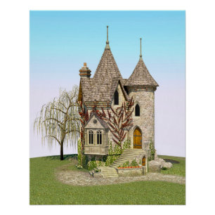 Póster Fairytale Castle Perfect Birthday e Fantasy Gift