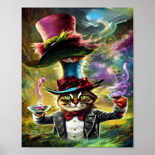 Poster Fairytale de fantasia do gato macabro do gato antr