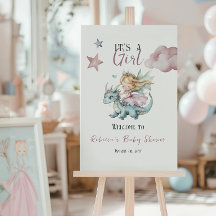 Fairytale Dreamy Dragon Pink Princess Baby Shower 