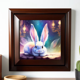 Poster Fairytale White Watercolor Bunny