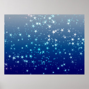 Poster Faíscas de Natal Estrelas Céu Azul