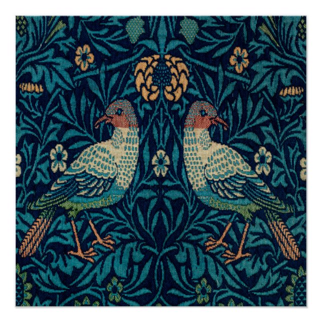 Póster Faisões William Morris (Frente)