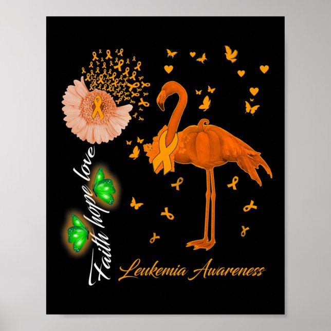 Poster Faith Hope Ama a Consciência da Leucemia (Frente)