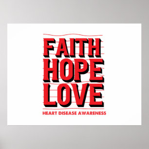 Poster Faith Hope ama a consciência das doenças cardíacas