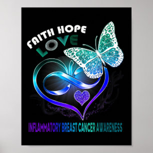 Poster Faith Hope ama Coração de Sensibilização do Cancer