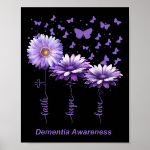 Poster Faith Hope ama Flor Roxo Dementia Awar