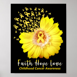 Poster Faith Hope ama Friso de Consciência do Cancer Infa