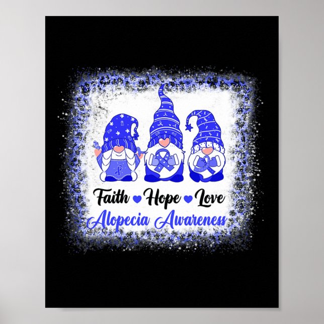 Poster Faith Hope ama Gnomos Alopecia Consciência Leopard (Frente)