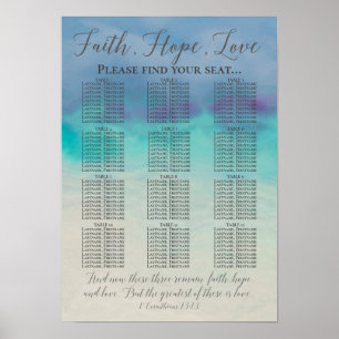 Poster Faith Hope Ama Gráfico de Assentos de Casamento Cr