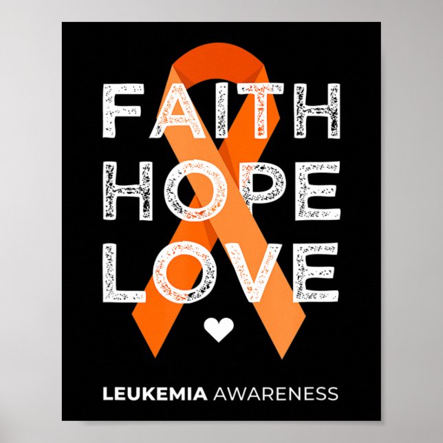 Poster Faith Hope ama Laranja Fita Leucemia Aw (Frente)