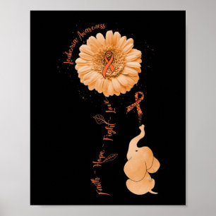 Poster Faith Hope Fight Love Elephflower Leukemia