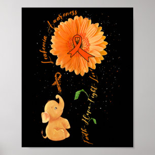 Poster Faith Hope Fight Love Elephflower Leukemia