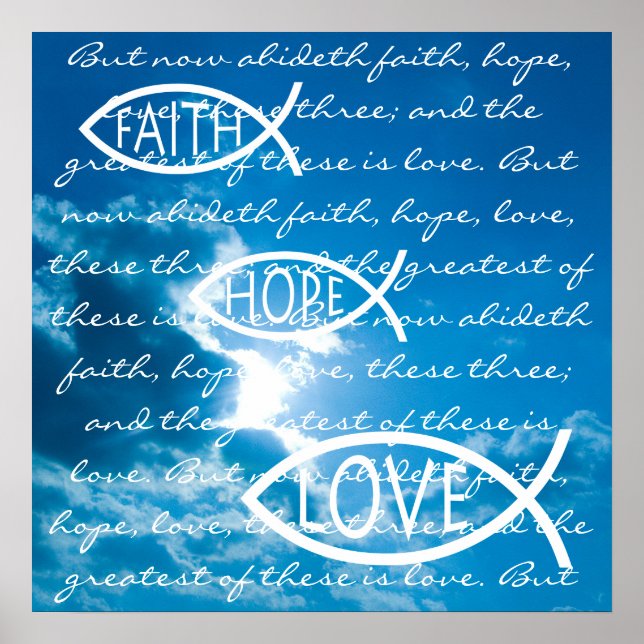 Póster FAITH HOPE LOVE - 1 Corinthians 13; 13 (Frente)