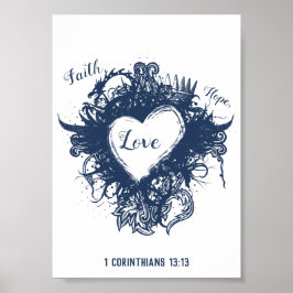 Poster Faith Hope Love 1 Corinthians 13:13 Wall Art