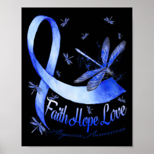 Poster Faith Hope Love Alopecia Sensibilização Dragonfly