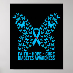 Poster Faith Hope Love Diabetes Consciência _2