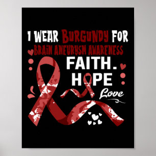 Poster Faith Hope Love Eu Visto Burgundy Por Aneurismo Ce