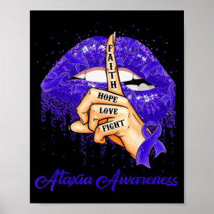 Poster Faith Hope Love Lutar Contra Ataxia Azul