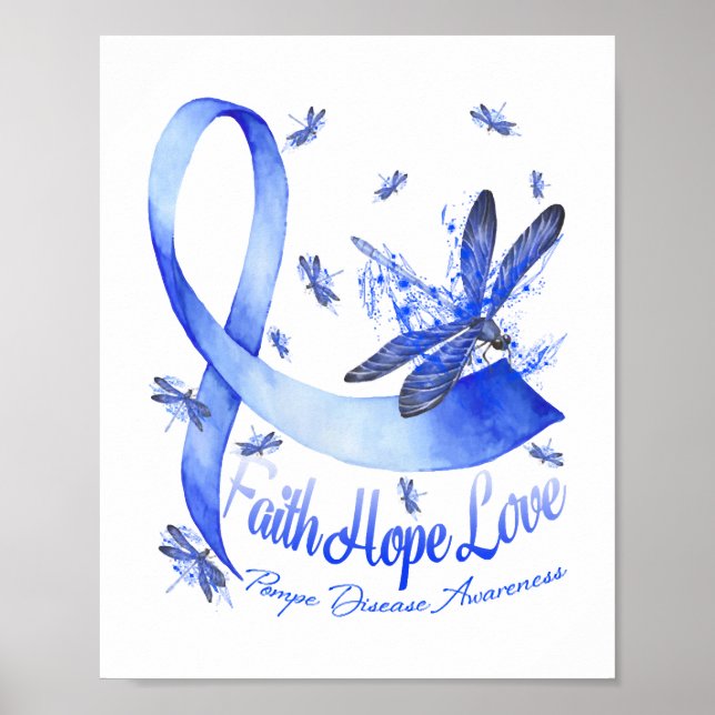 Poster Faith Hope Love Pompe Disease Awarfly (Frente)