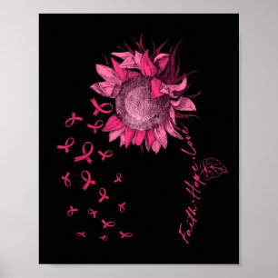 Poster Faith Hope Love Ribbon Sunflower Brewa Cancer