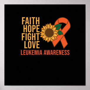 Poster Faith Hope luta contra a eucemia amor consciência 