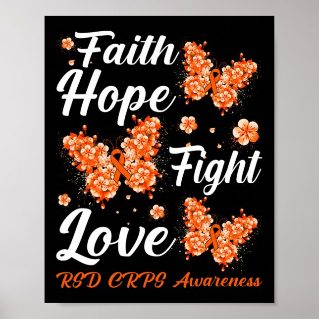 Poster Faith Hope luta pelo amor pelo Rsd Crps consciênci (Frente)