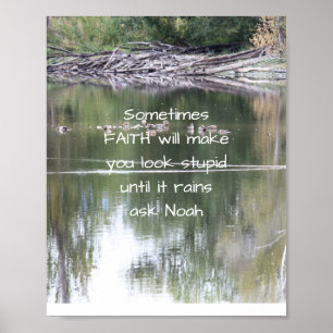 Poster Faith Inspirational Humor Cote Bíblia Christian