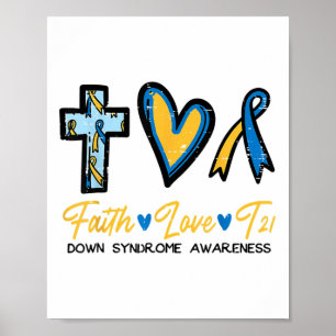 Poster Faith Love Down Síndrome de Consciência Homens Cri