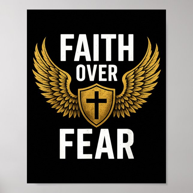 Poster Faith Over Fear Gold  (Frente)