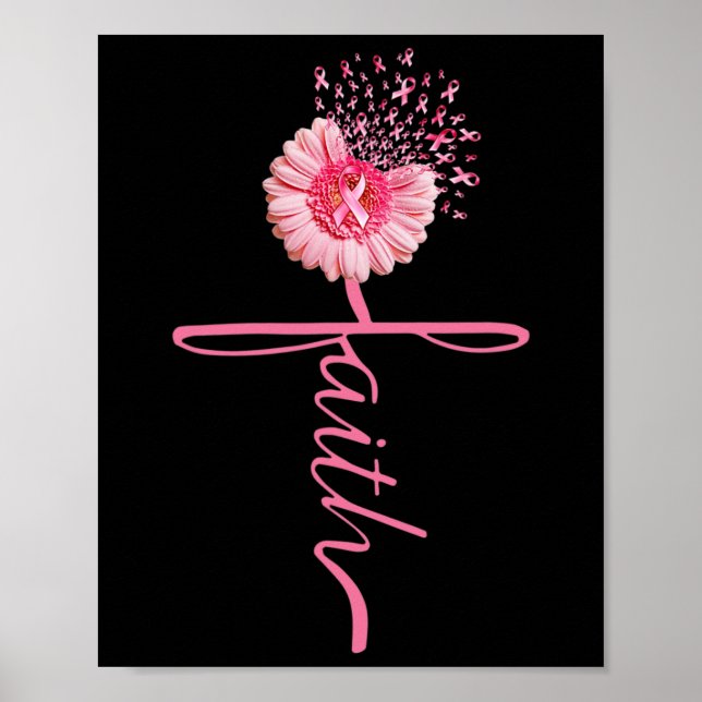 Poster Faith Sunflower Pink Ribbon Bree Canceres (Frente)