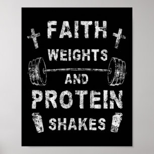 Poster Faith Weights E Proteína Agitam Christian Gym Wei