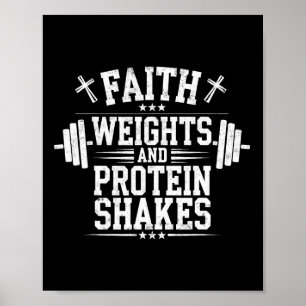 Poster Faith Weights E Proteína Agitam Christian Gym Wei