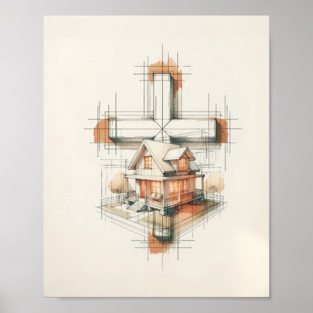 Poster FaithArtCreation 'Eu E A Minha Casa Iremos Servir (Frente)