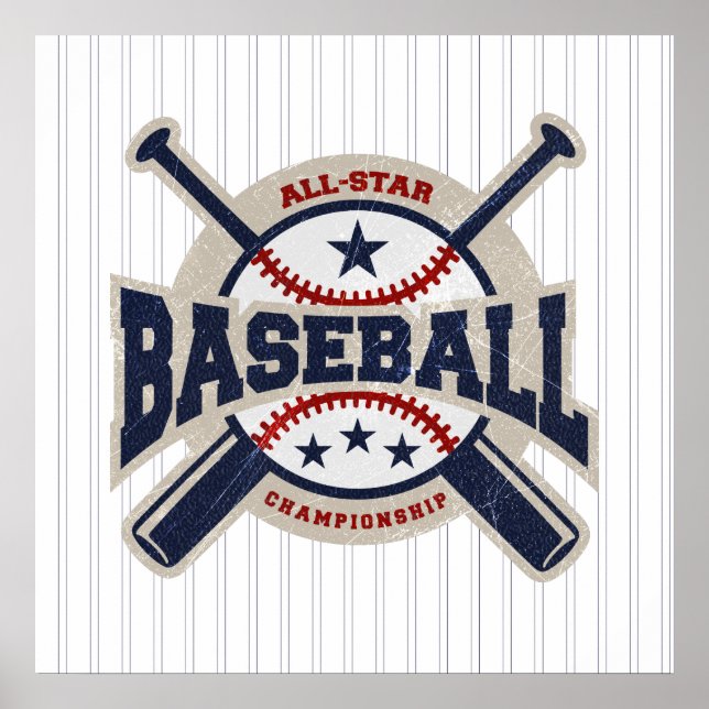 Poster Faixa de Aniversário de Time Estelar de Beisebol (Frente)
