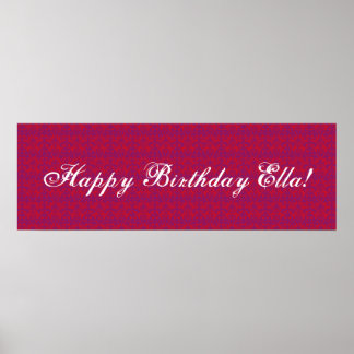 Poster Faixa de Damasco Vermelho e Roxo